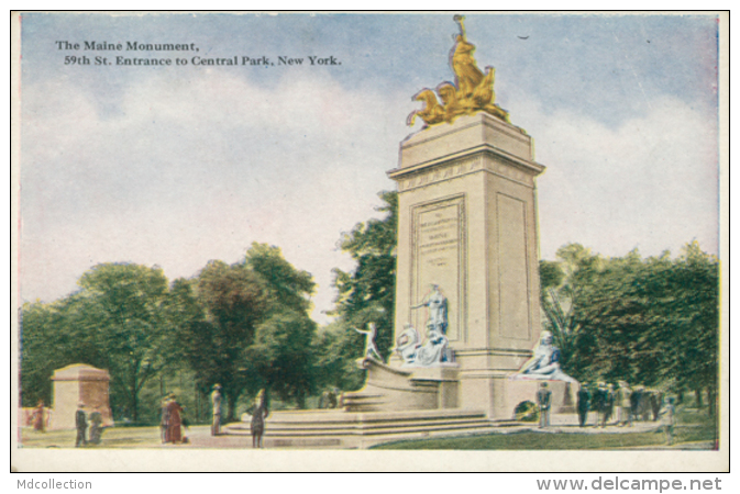 US NEW YORK CITY / The Maine Monument, Entrance To Central Park / CARTE COULEUR - Other Monuments & Buildings