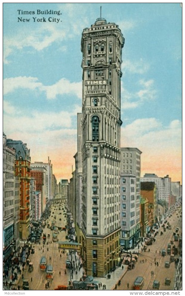 US NEW YORK CITY / Times Building / CARTE COULEUR GLACEE - Autres Monuments, édifices