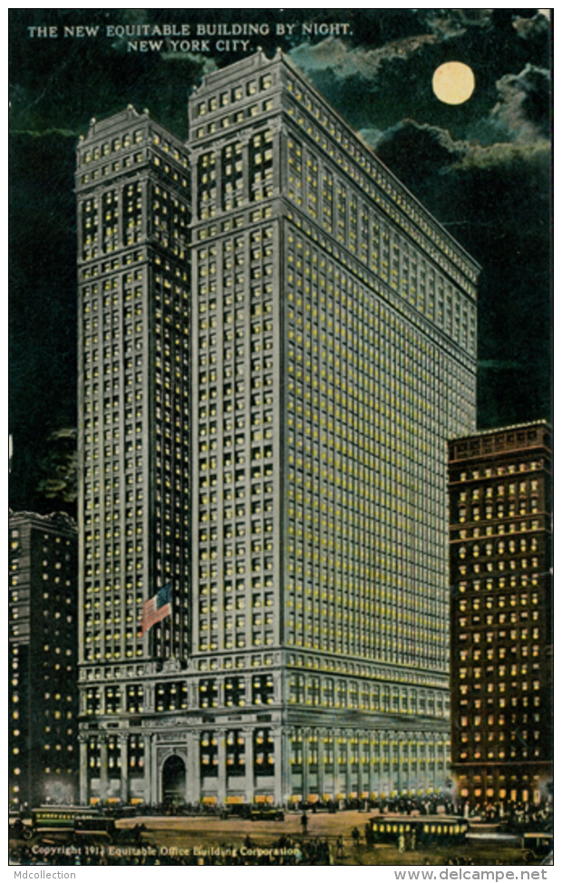 US NEW YORK CITY / The New Equitable Building By Night / CARTE COULEUR GLACEE - Other Monuments & Buildings