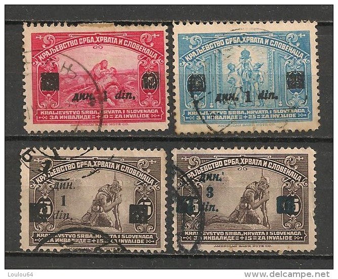 Timbres - Yougoslavie - 1924 - Lot De 4 Timbres - N° 143, 144, 145, 146 - - Used Stamps