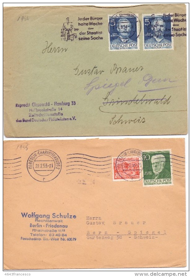 1954 E 1955 Due Lettera Dalla Germania -012 - Altri & Non Classificati