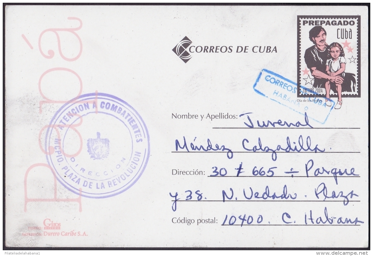 2004-EP-10 CUBA. POSTAL STATIONERY. 2004. Ed.80c. DIA DE LOS PADRES. FATHER DAY. USED. - Brieven En Documenten