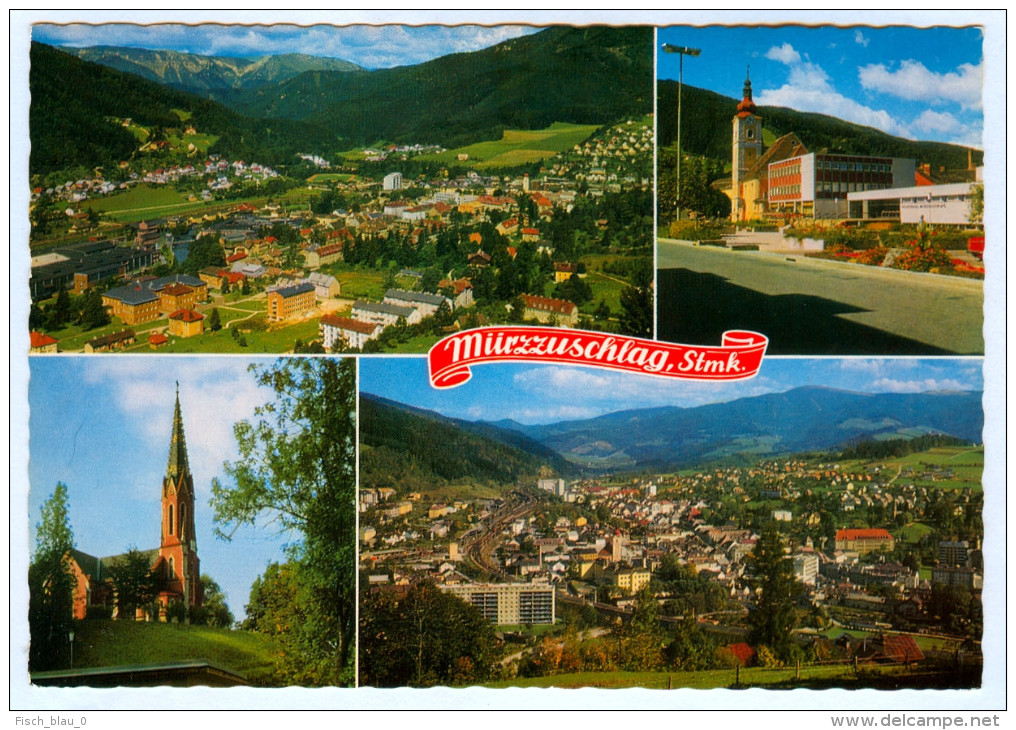 AK Steiermark 8680 Mürzzuschlag Evangelische Heilandskirche Stuhleck Hammerpark Schneealpe Volkshaus Pfarrkirche Kirche - Mürzzuschlag