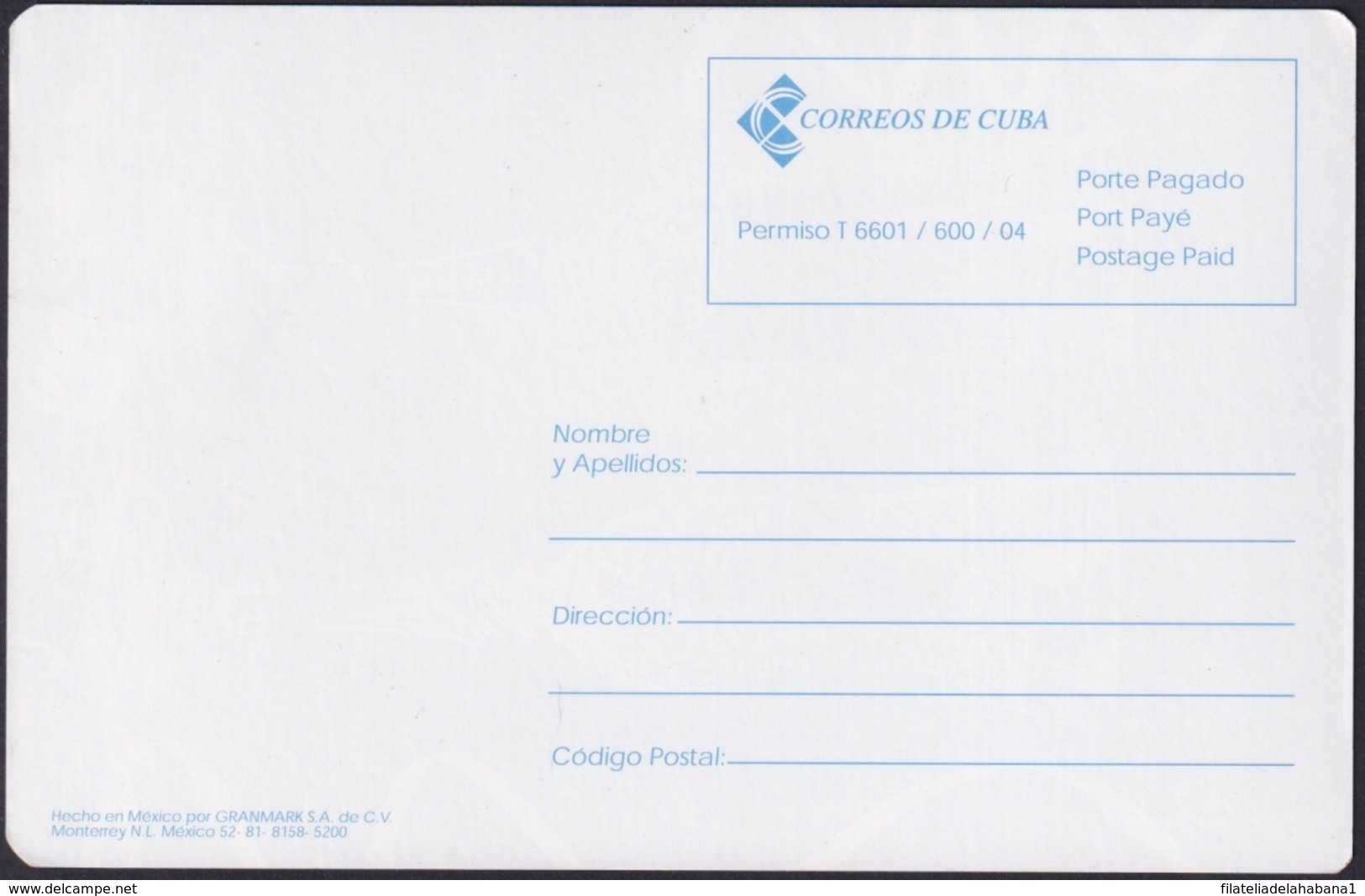 2004-EP-15 CUBA. POSTAL STATIONERY. 2004. UNCATALOGUED. DIA ENAMORADOS. SAN VALENTIN DAY UNUSED. CHAMPAN CUP. - Brieven En Documenten