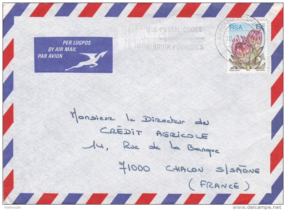 PAR AVION AIR MAIL AFRIQUE DU SUD RSA LOT DE 2  BELLES LETTRES - Poste Aérienne