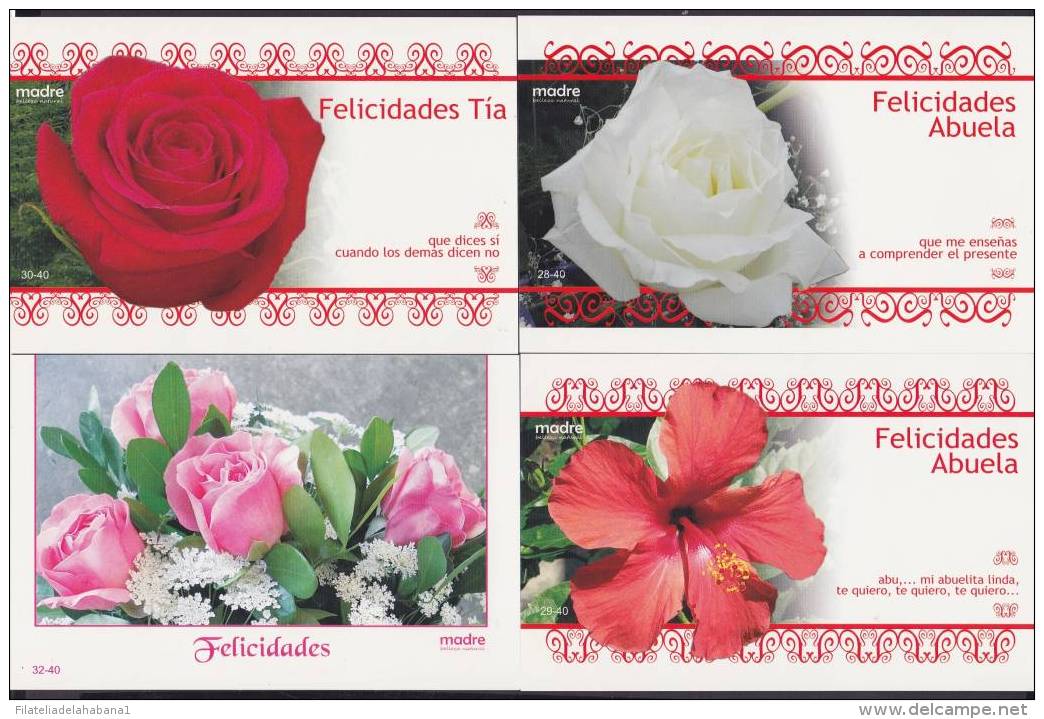 2011-EP-10 CUBA. POSTAL STATIONERY. 2011. COMPLETE SET. MOTHER DAY. DIA DE LAS MADRES. UNUSED.