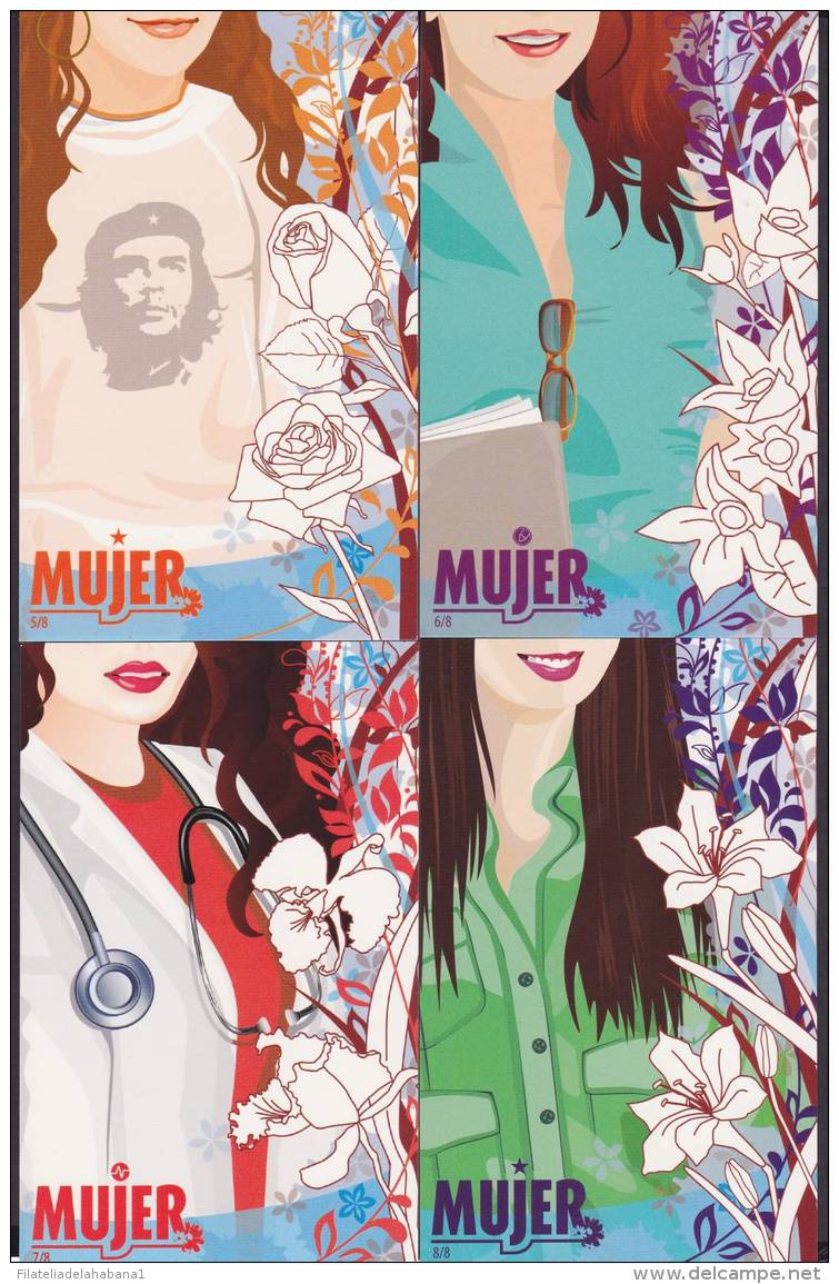 2013-EP-111 CUBA. POSTAL STATIONERY. 2013. Ed.163. COMPLETE SET. DIA DE LA MUJER. WOMAN DAY UNUSED. - Covers & Documents