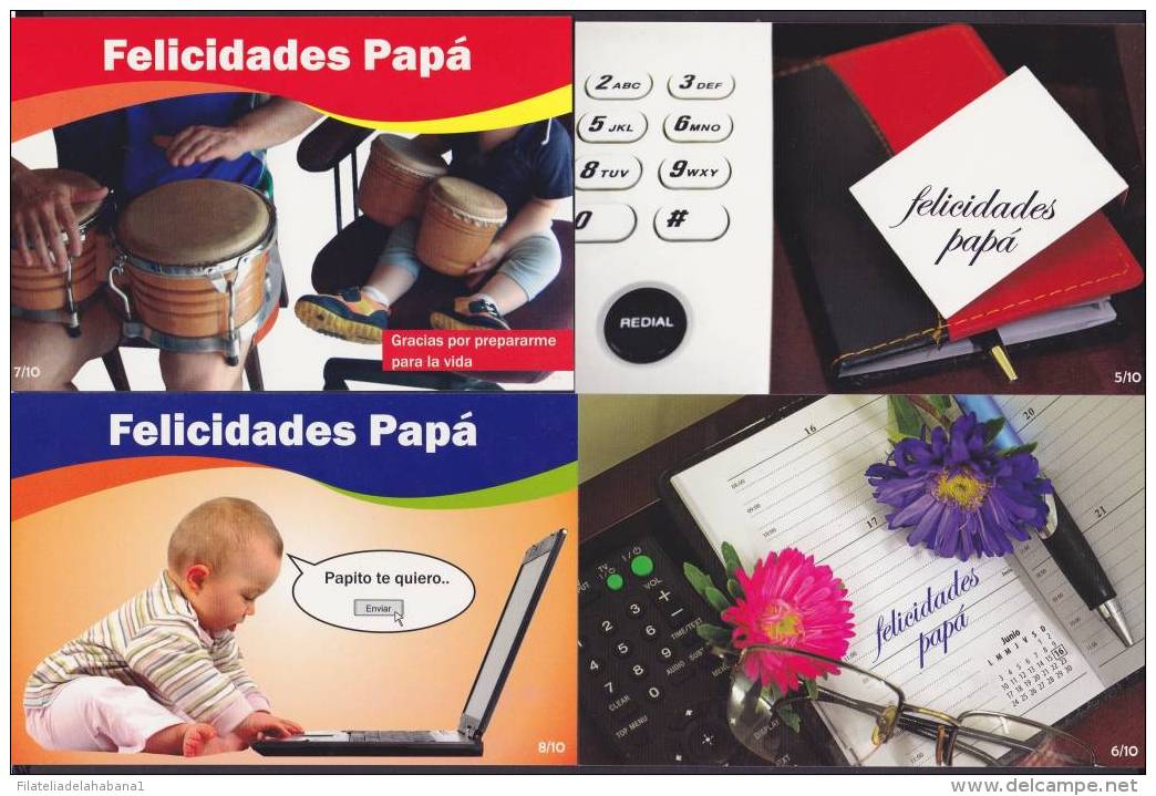 2013-EP-112 CUBA. POSTAL STATIONERY. 2013. Ed.165. COMPLETE SET. DIA DE LOS PADRES. FATHER DAY UNUSED. - Briefe U. Dokumente