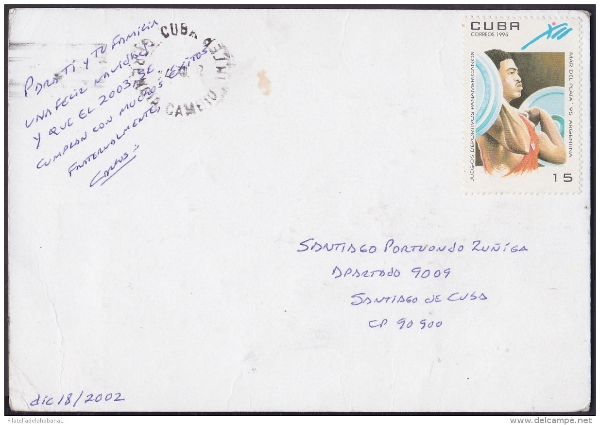 2002-EP-12 CUBA. POSTAL STATIONERY. 2002. Ed.71b. INTERNET. ERROR WITHOUT REVERSE. USED. RARE. - Lettres & Documents