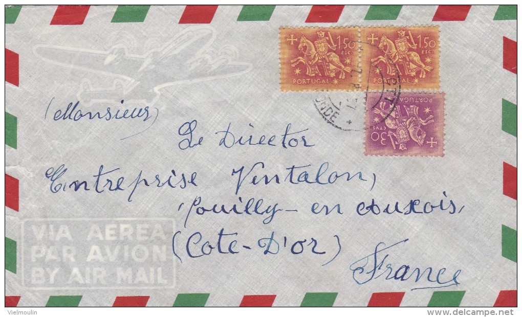 PAR AVION AIR MAIL PORTUGAL BELLE LETTRE - Lettres & Documents