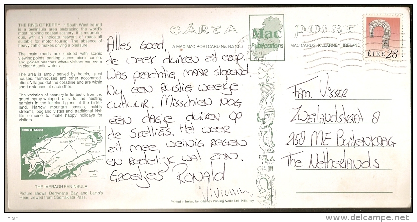 Ireland & Bilhete Postal, The Ring Of Kerry, Iveragh Peninsula, Buitenkaag,  Holland 1995 (42) - Briefe U. Dokumente