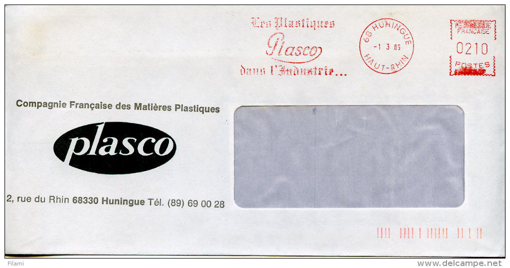 EMA Industrie Chimie,plastique,Compagnie Française De Matières Plastiques PLASCO,68 Huningue,Haut-Rhin,lettre 1.3.1985 - Usines & Industries