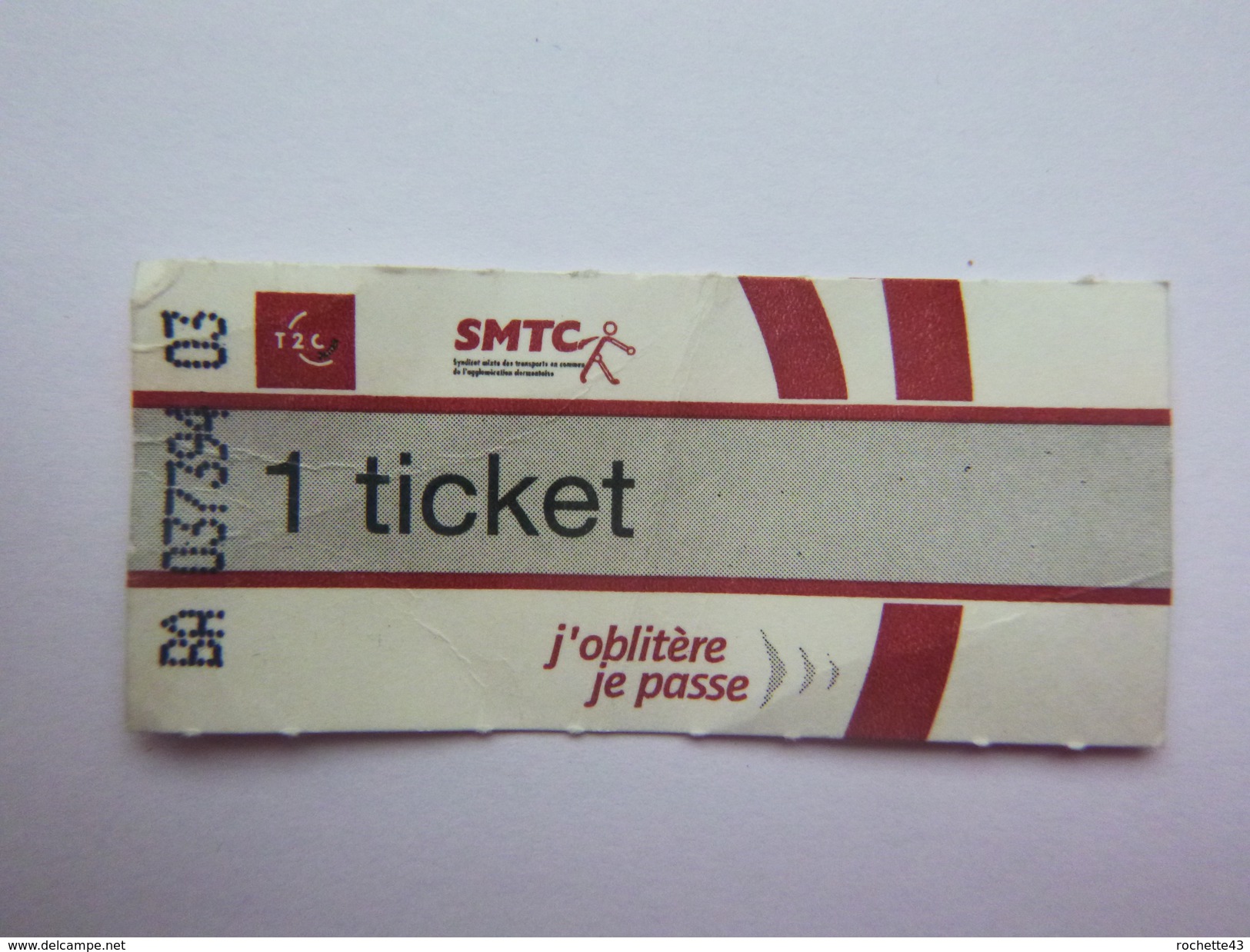 Ticket De Transport Bus T2C Clermont Ferrand 63 - Otros & Sin Clasificación