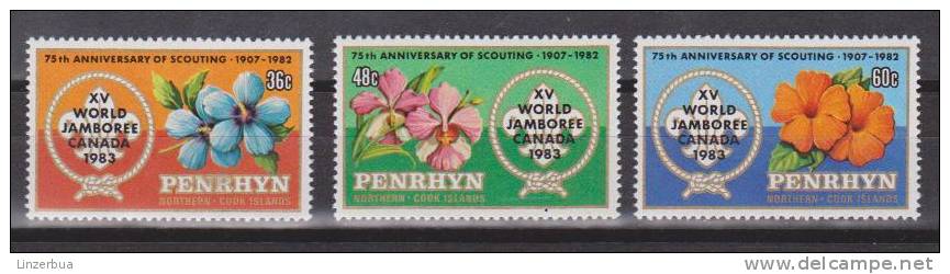 Penrhyn 1983 Mi. 306-308** MNH - Scouts - Penrhyn
