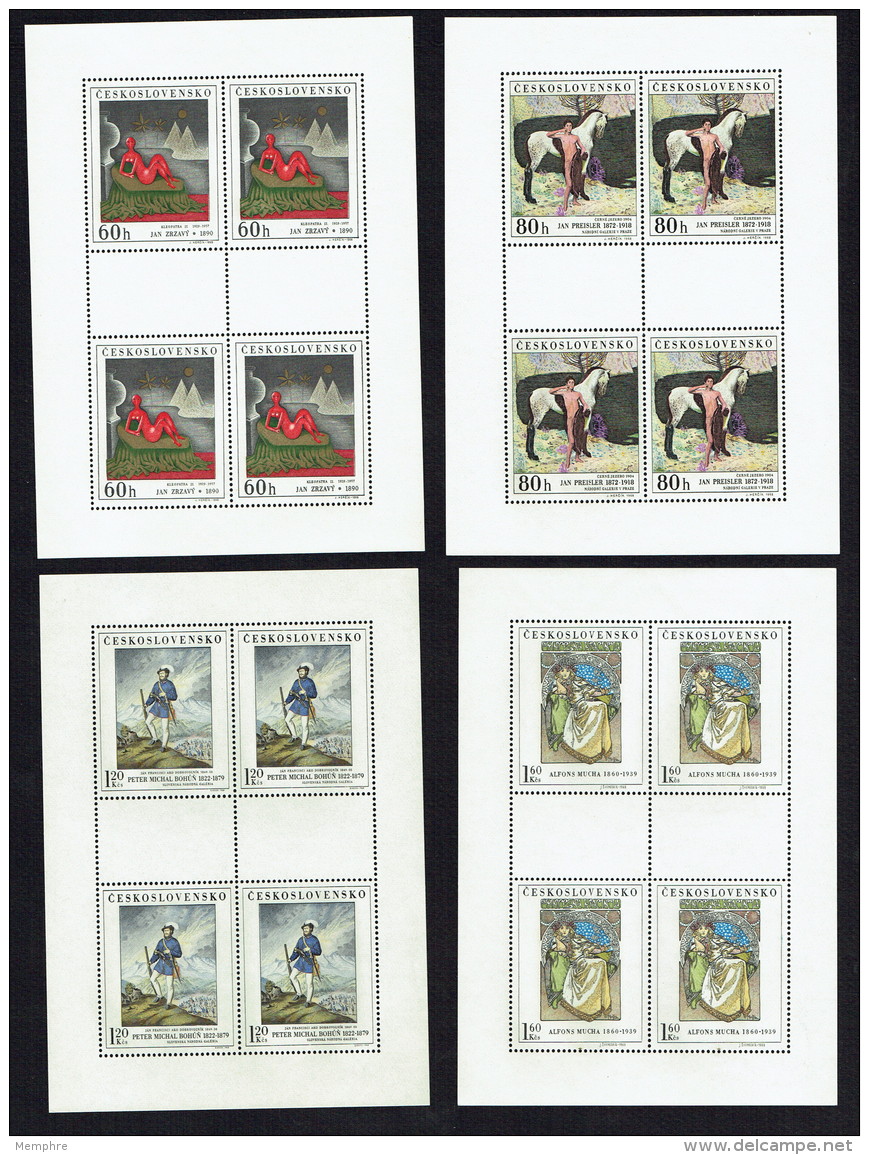 1968  Tableaux Du Musée National 5 Blocs Feuillets De 4   Mi 1839-1843  ** MNH - Neufs