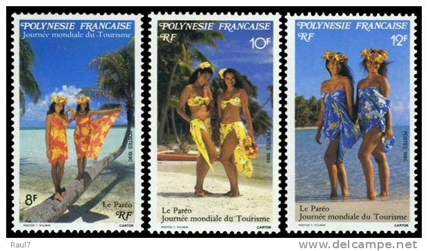 Polynésie 1990 - Tourisme, Le Paréo - 3val Neuf // Mnh - Ongebruikt