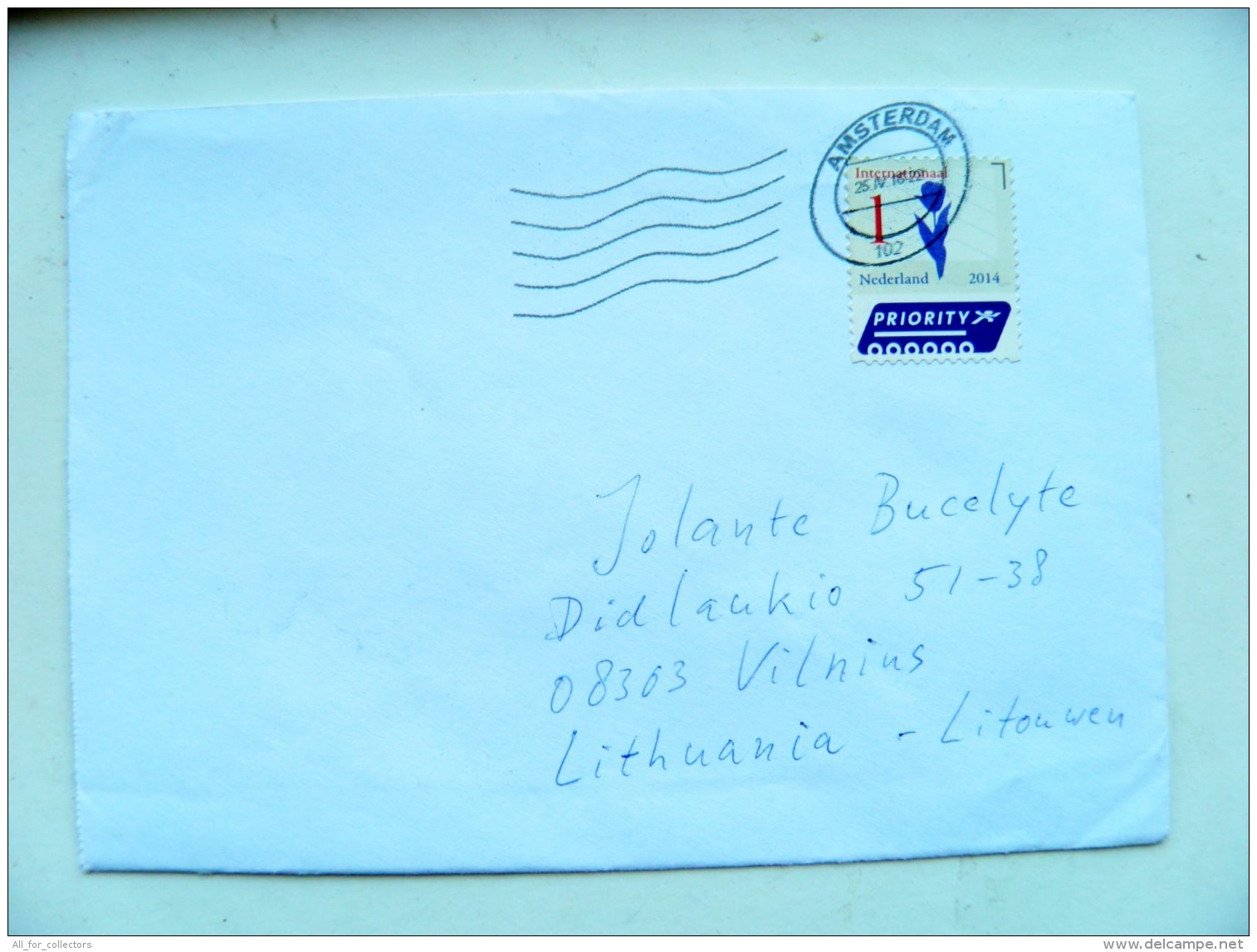 Cover Sent From Netherlands To Lithuania 2016 Flower Tulip - Lettres & Documents