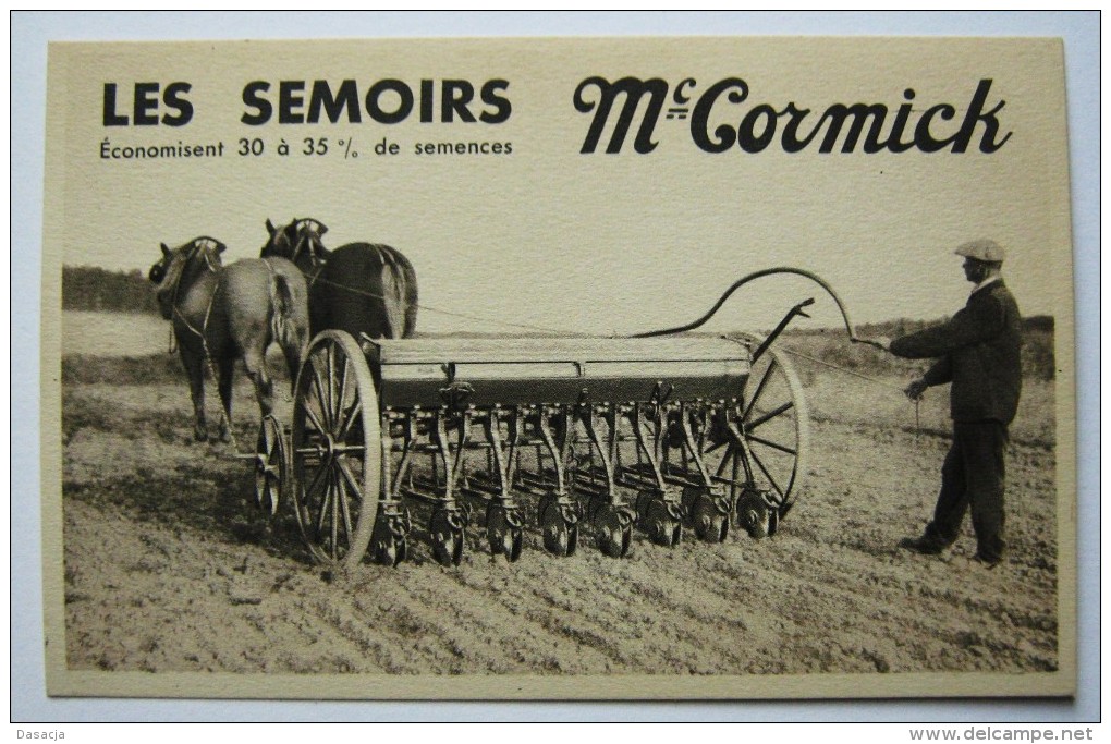 SUPERBE CPA SEMOIRS"  MC CORMICK",1931,  ,MATERIEL AGRICOLE,TRACTEUR,LIEUSE - Landbouw