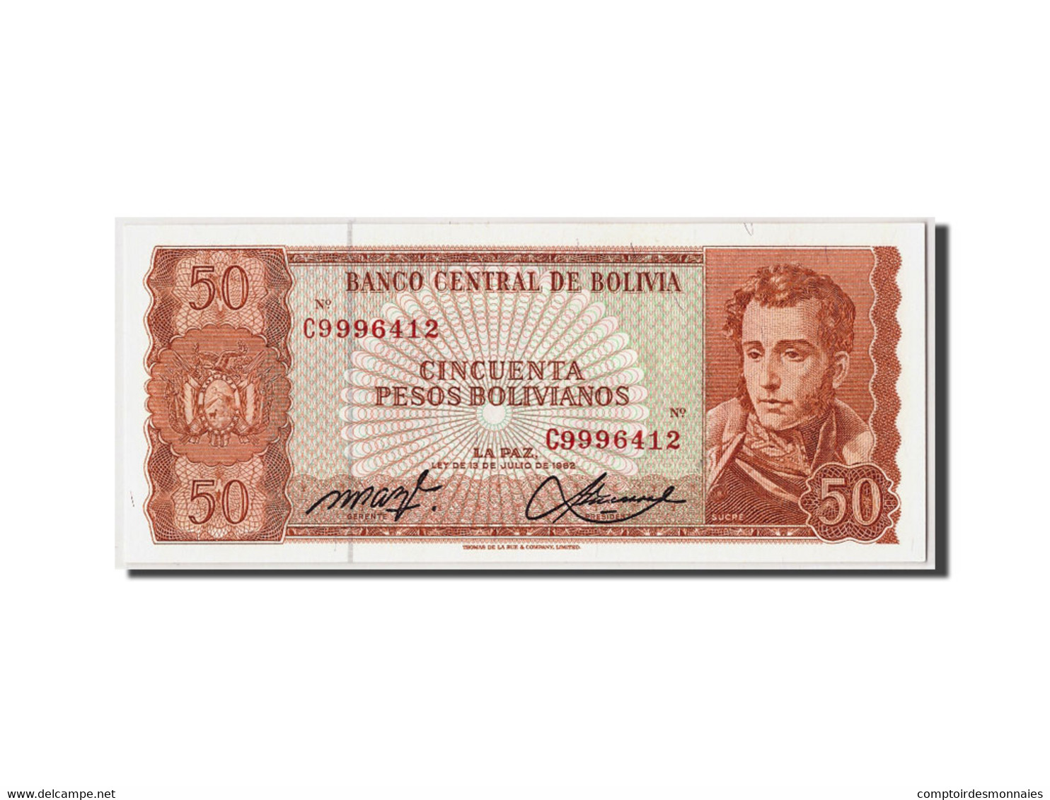 Billet, Bolivie, 50 Pesos Bolivianos, L.1962, Undated, KM:162a, NEUF - Bolivia