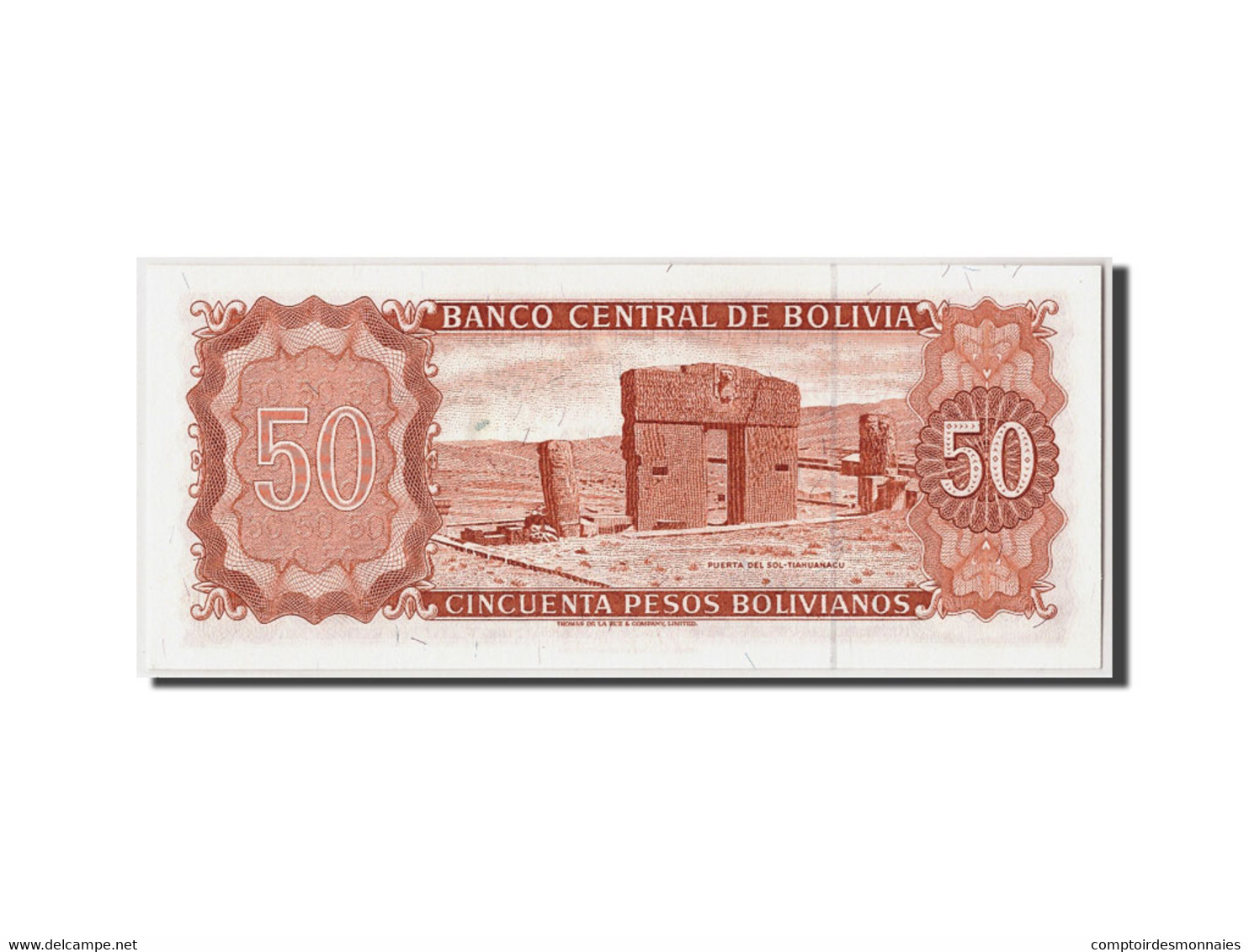 Billet, Bolivie, 50 Pesos Bolivianos, L.1962, Undated, KM:162a, NEUF - Bolivie