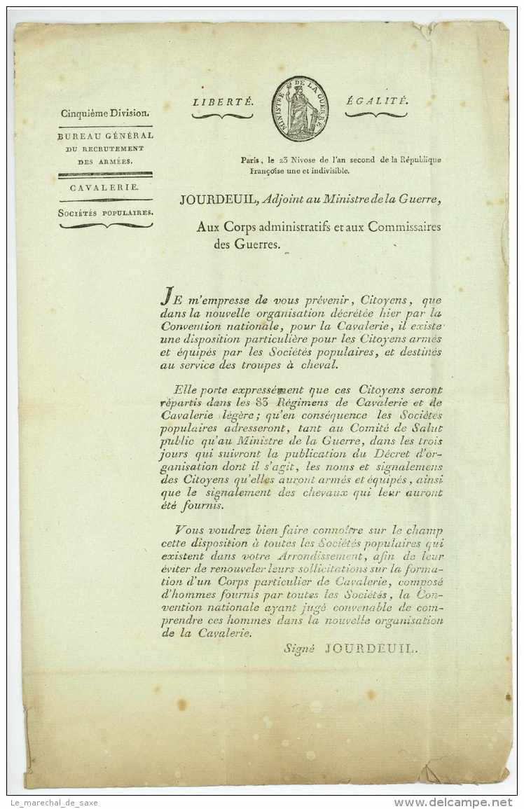 2E DIV. ARMEE D'ITALIE - Paris Pour La SOCIETE POPULAIRE DE GRASSE - 1794 - Terreur - Legerstempels (voor 1900)