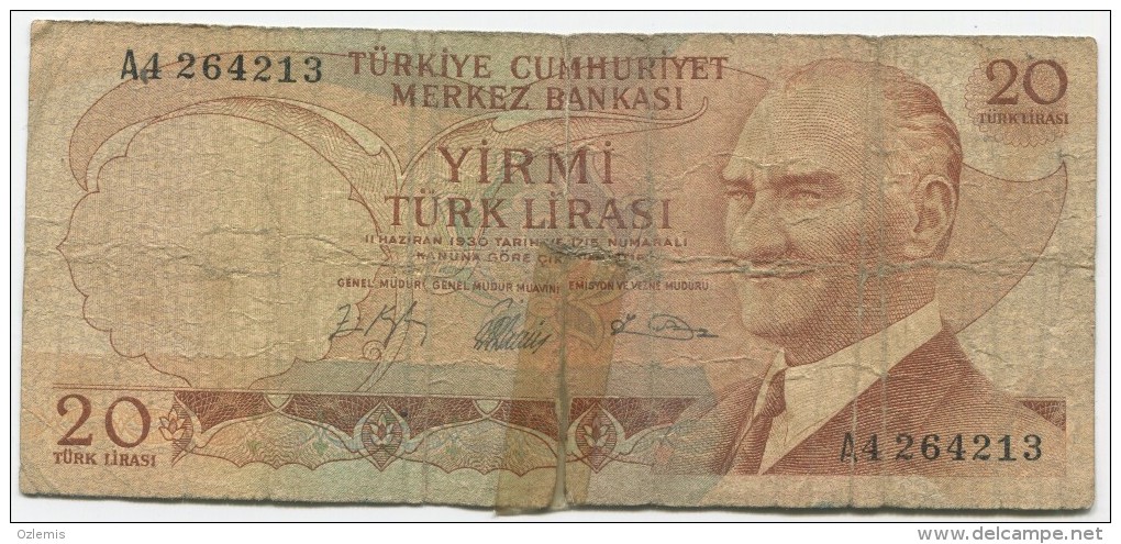 TURQUIE,TURKEI TURKEY  20 LIRA SEVEN DIGITAL NUMBER RARE - Türkei