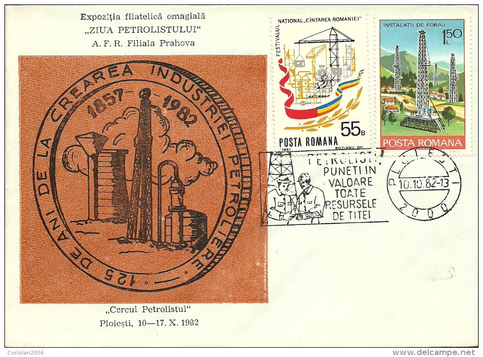 Romania / Special Cover With Special Cancellation - 125 Years Oil Industry - Fabbriche E Imprese