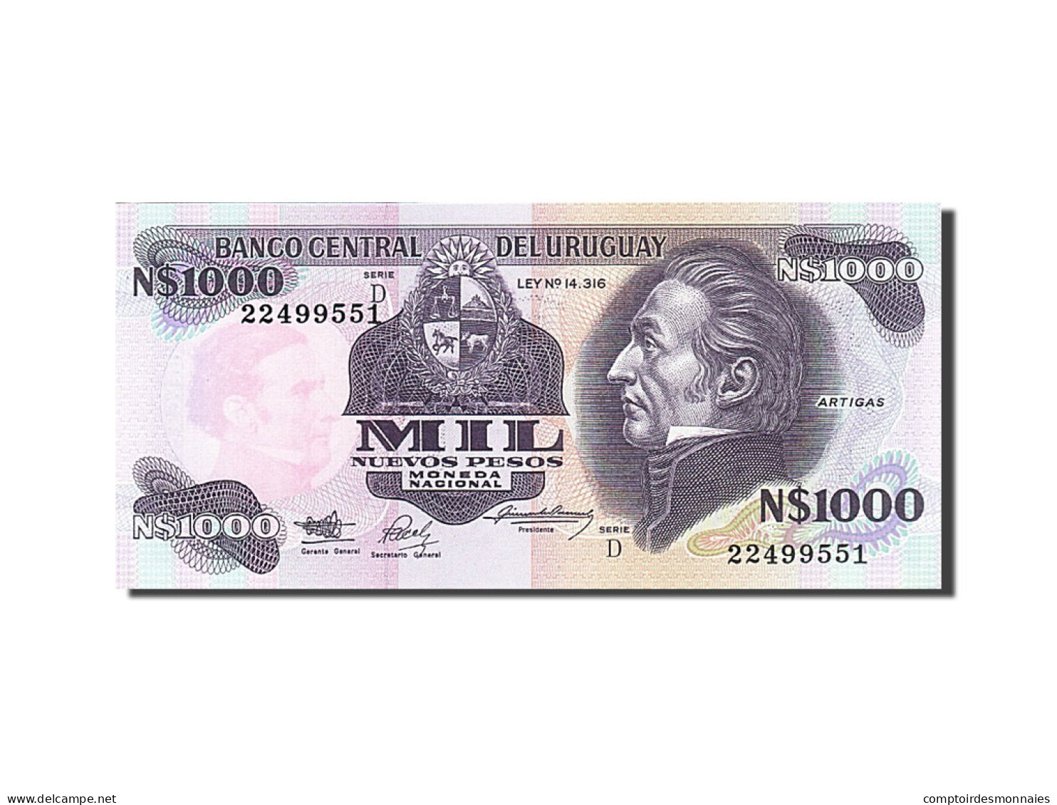 Billet, Uruguay, 1000 Nuevos Pesos, 1978-1988, 1981, KM:64b, NEUF - Uruguay