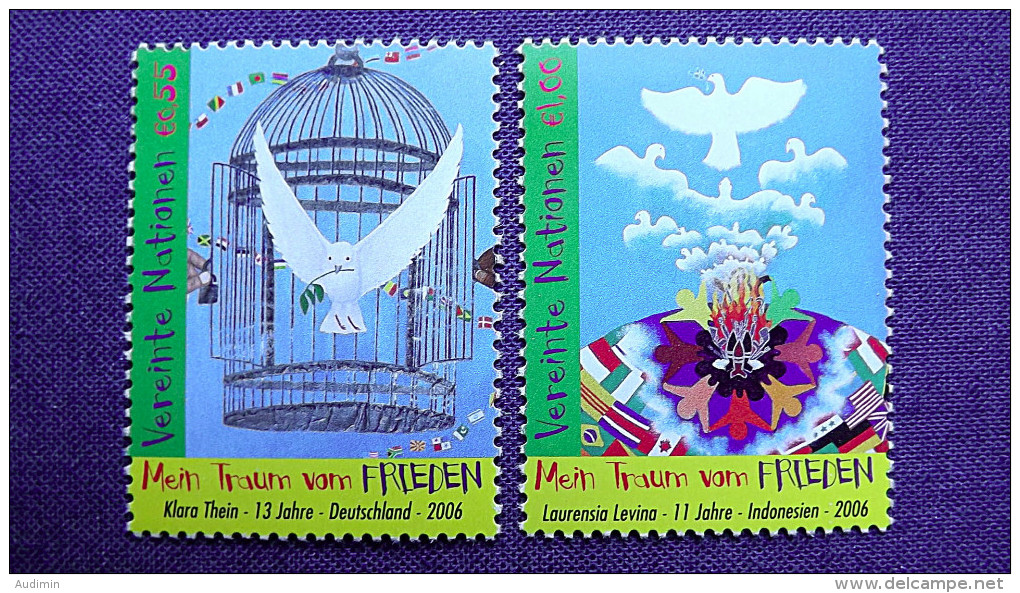 UNO-Wien 475/6 **/mnh, Weltfriedenstag: Mein Traum Vom Frieden - Neufs