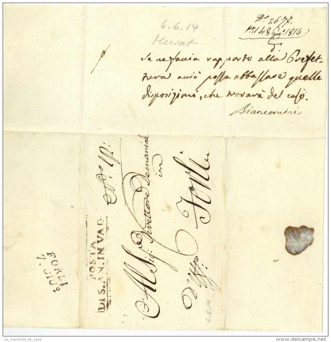 SANT'ANGELO IN VADO Pour FORLI - 1814 - ...-1850 Préphilatélie