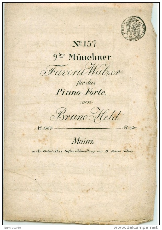 Partition  N° 157 9ter Münehner Favorit Walzer Für Das Piano Forte Von Bruno Held - Bei B SCHOTT In MAINZ - Partitions Musicales Anciennes