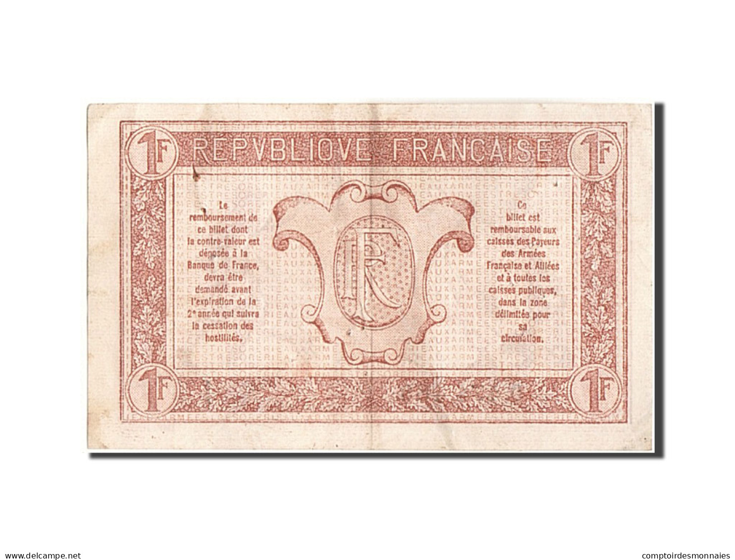 Billet, France, 1 Franc, 1917-1919 Army Treasury, 1917, 1917, TTB - 1917-1919 Legerschatkist