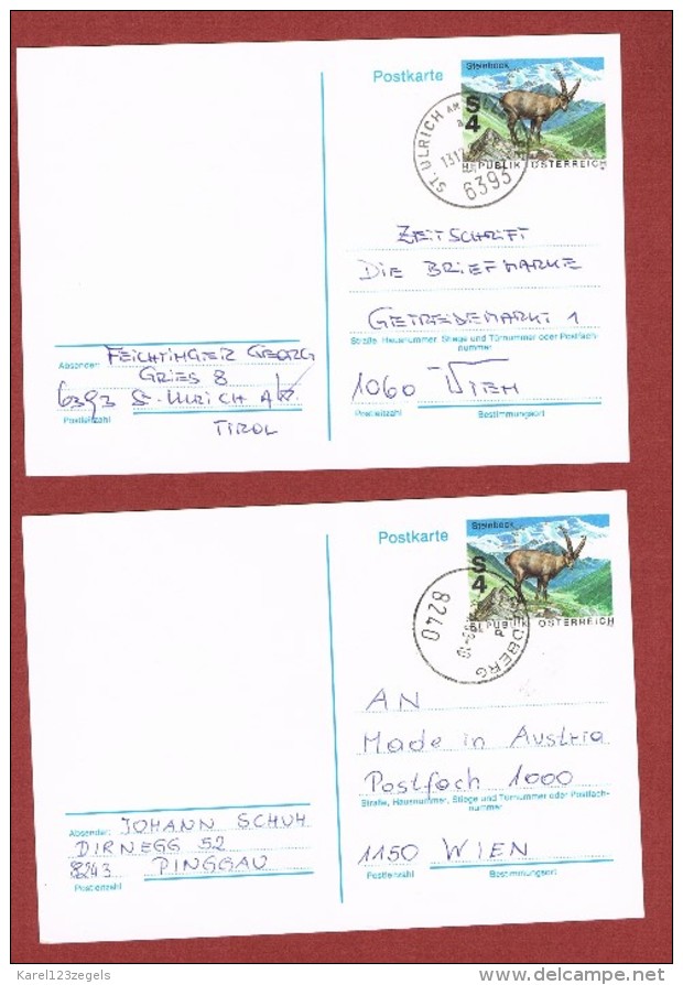 Postkarte 4 Exemplare Steinbock - Covers & Documents