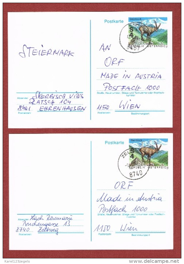 Postkarte 4 Exemplare Steinbock - Covers & Documents