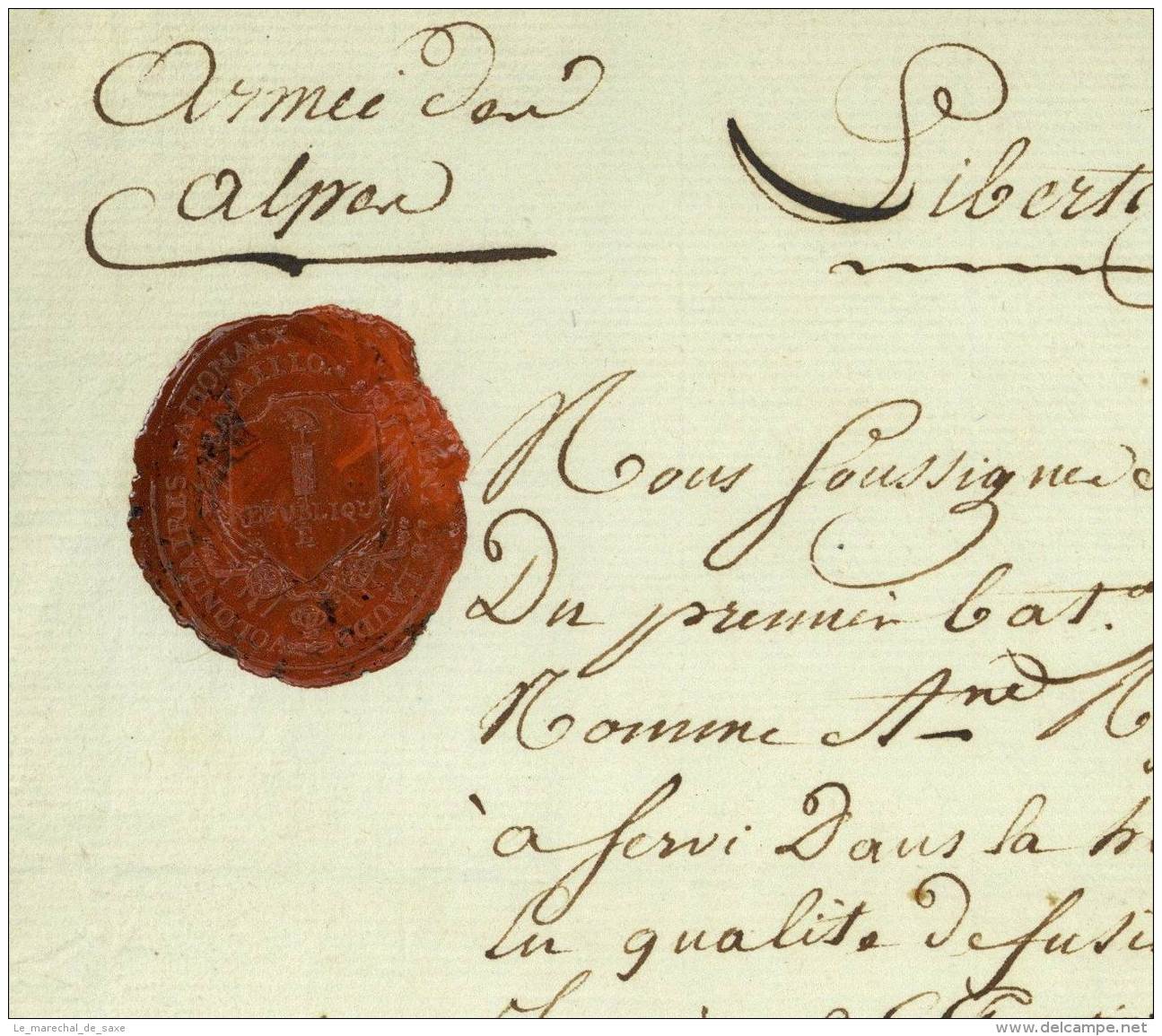 ARMEE DES ALPES - 1er BATAILLON DE L'AUDE - Vallée De La Stura / Piemont 1794 - Documents Historiques