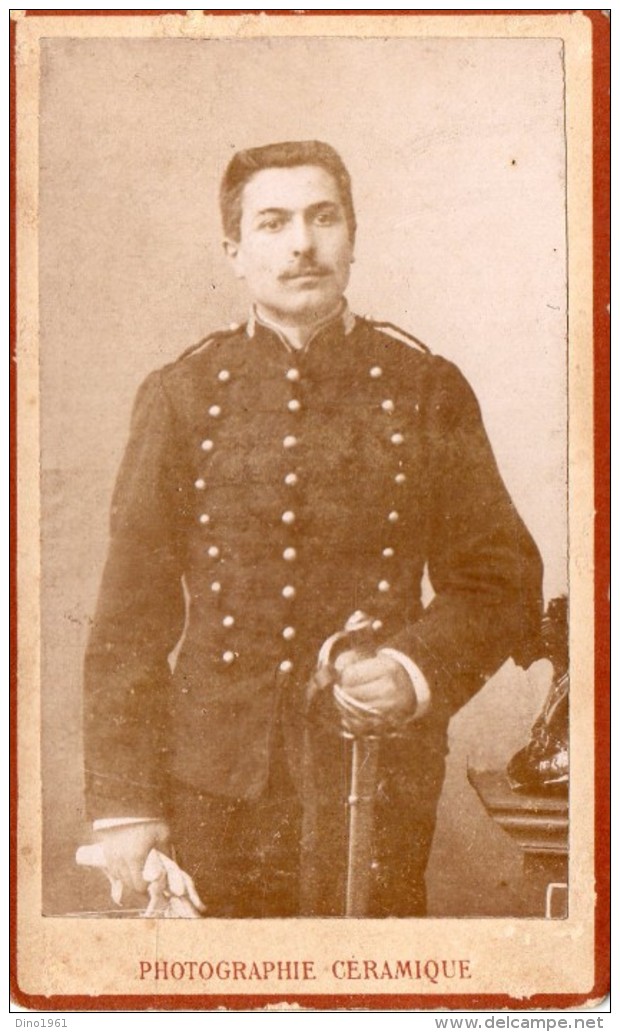 PHOTO 109 - MILITARIA - CDV - Photo Militaire Originale - Soldat - Photo Céramique à DIJON - Guerre, Militaire