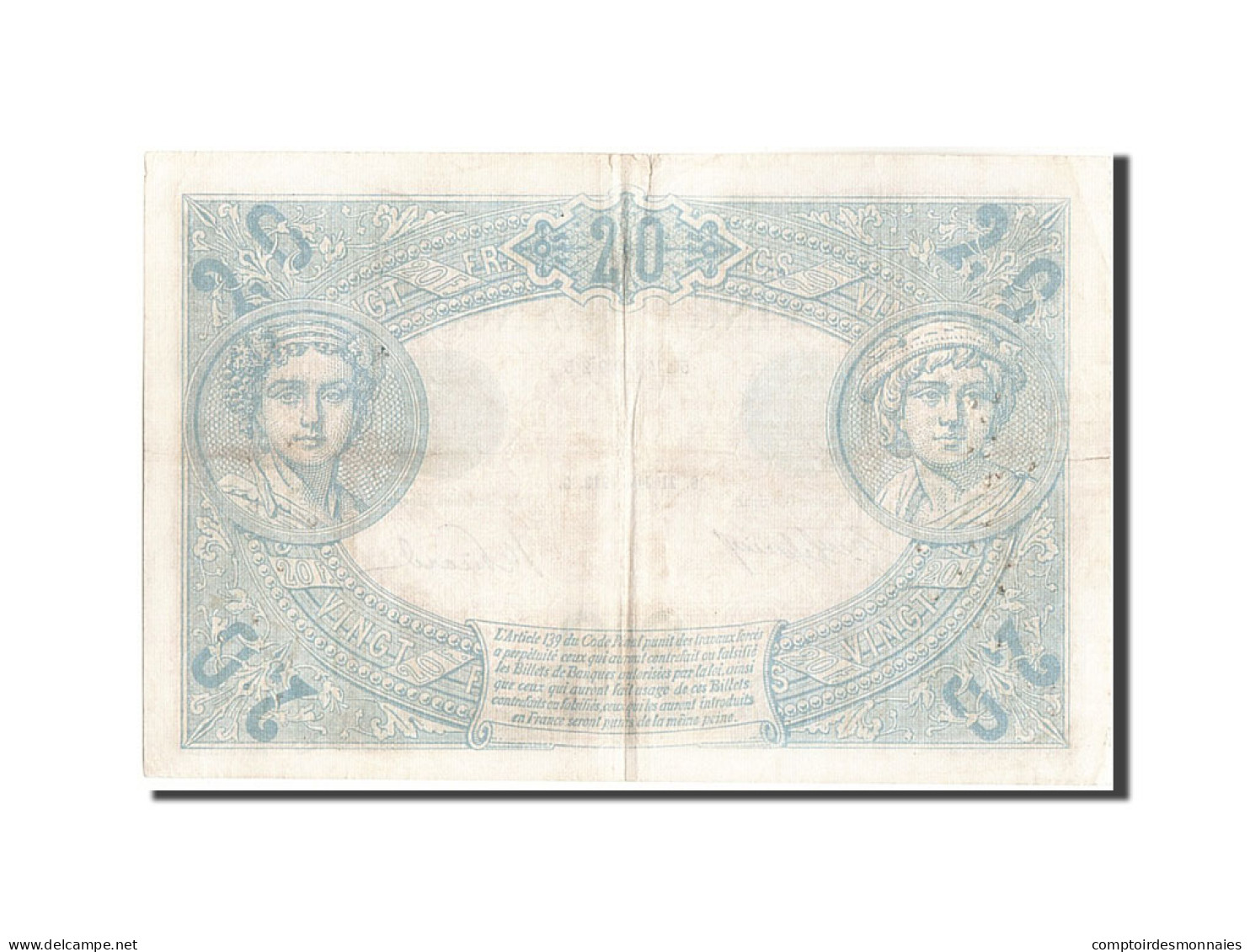 Billet, France, 20 Francs, 20 F 1905-1913 ''Bleu'', 1912, 1912-06-21, TTB+ - 20 F 1905-1913 ''Bleu''