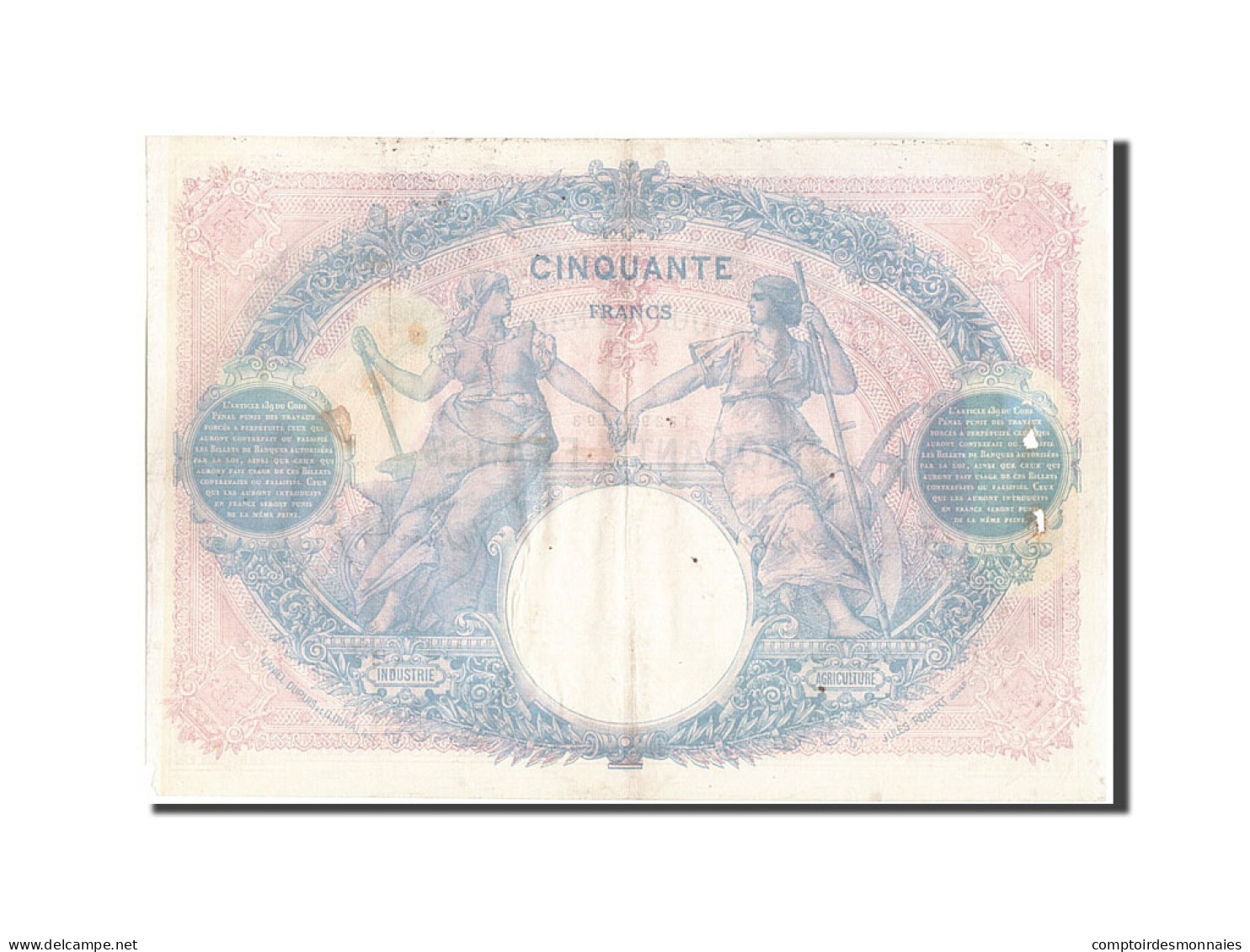Billet, France, 50 Francs, 50 F 1889-1927 ''Bleu Et Rose'', 1914, 1914-07-04 - 50 F 1889-1927 ''Bleu Et Rose''