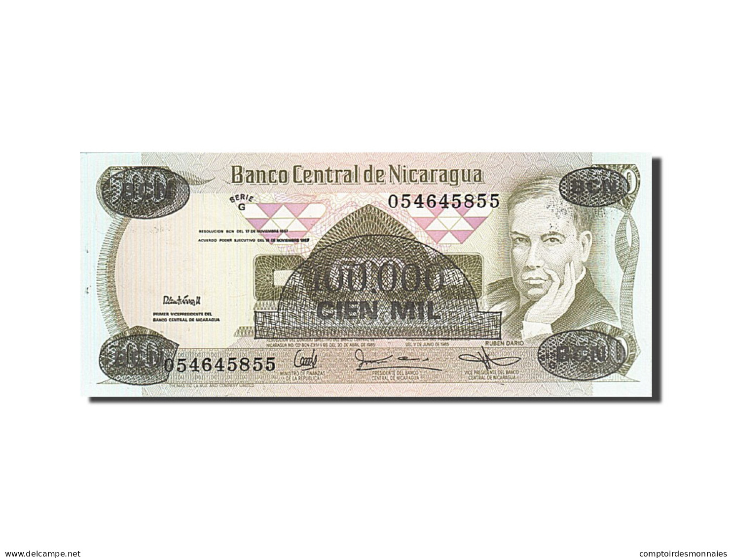 Billet, Nicaragua, 100,000 Córdobas On 500 Córdobas, 1987, 1987, KM:149, NEUF - Nicaragua