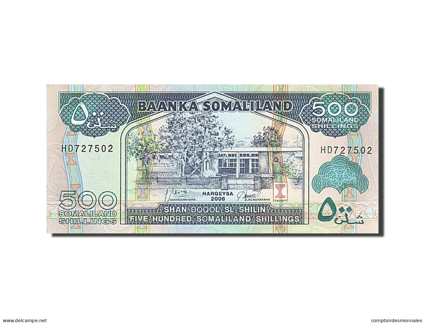 Billet, Somaliland, 500 Shillings = 500 Shilin, 1994, 2008, KM:6g, NEUF - Somalie