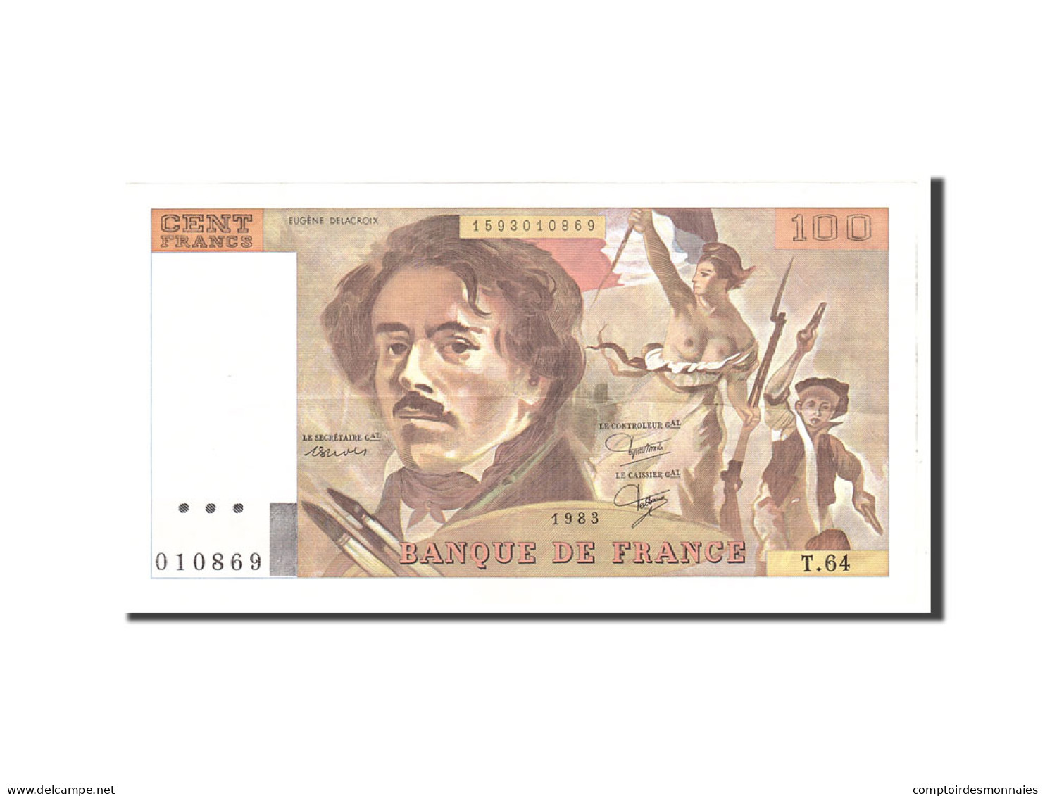 Billet, France, 100 Francs, 1983, Undated, SPL, Fayette:69.7, KM:154b - 100 F 1978-1995 ''Delacroix''