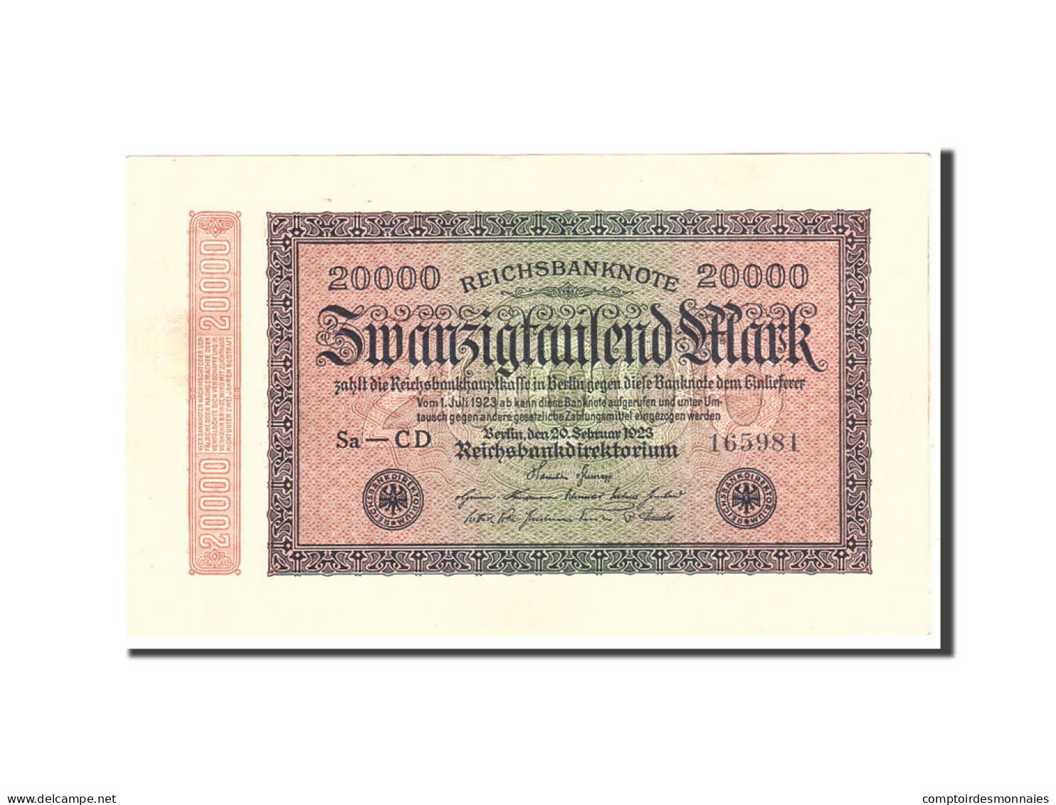 Billet, Allemagne, 20,000 Mark, 1923, 1923-02-20, KM:85e, SUP - 20000 Mark