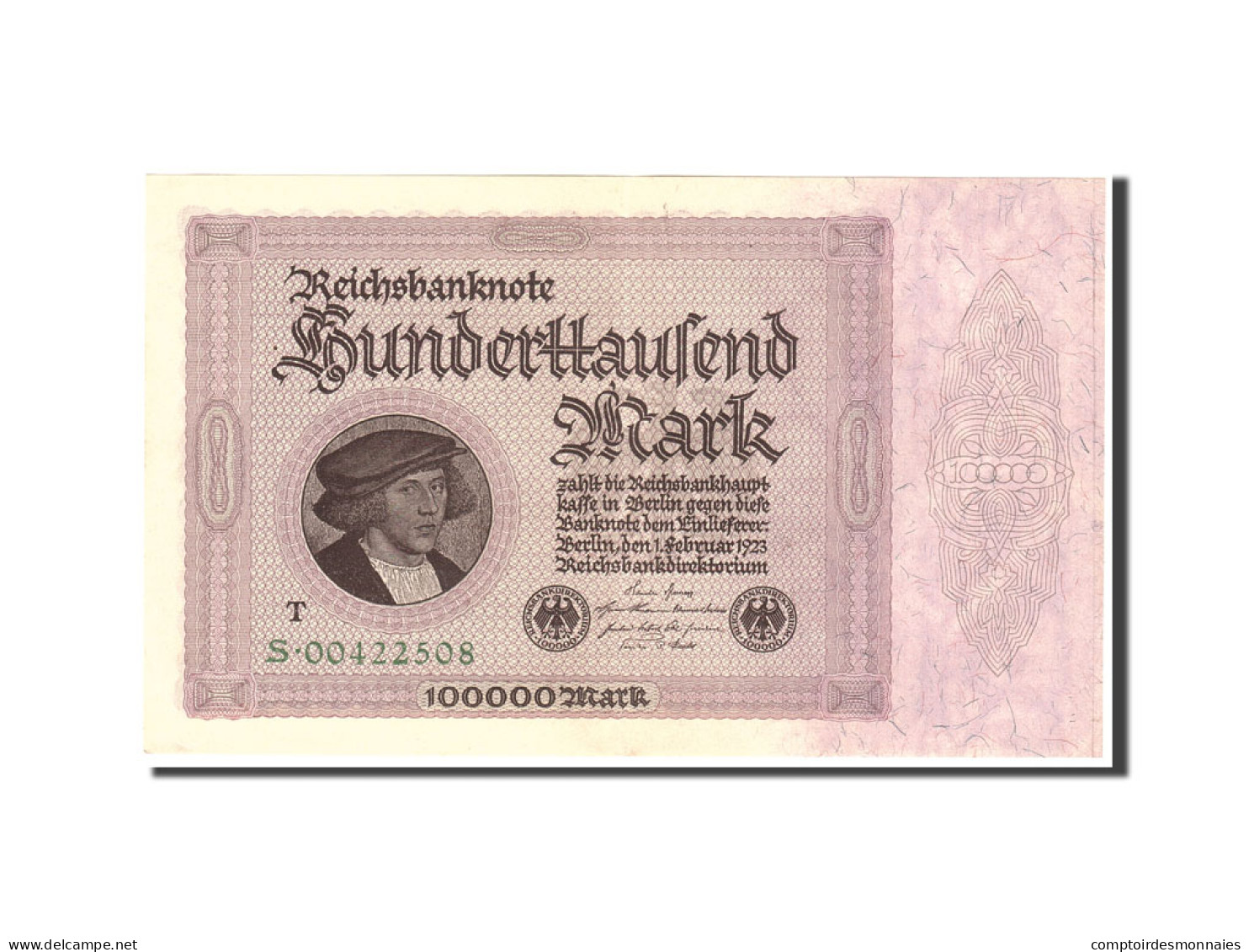 Billet, Allemagne, 100,000 Mark, 1923, 1923-02-01, KM:83c, SUP - 100.000 Mark