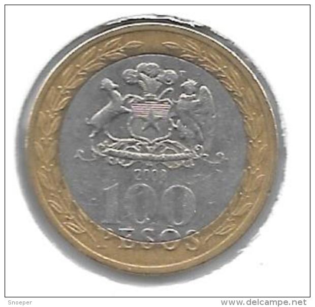 *chile 100 Pesos  2008  Km 236  Xf - Chili