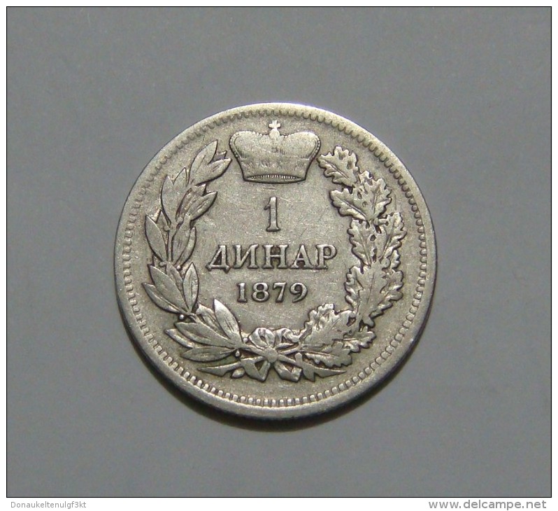 SERBIA 1 DINAR 1879, SILVER - Serbia