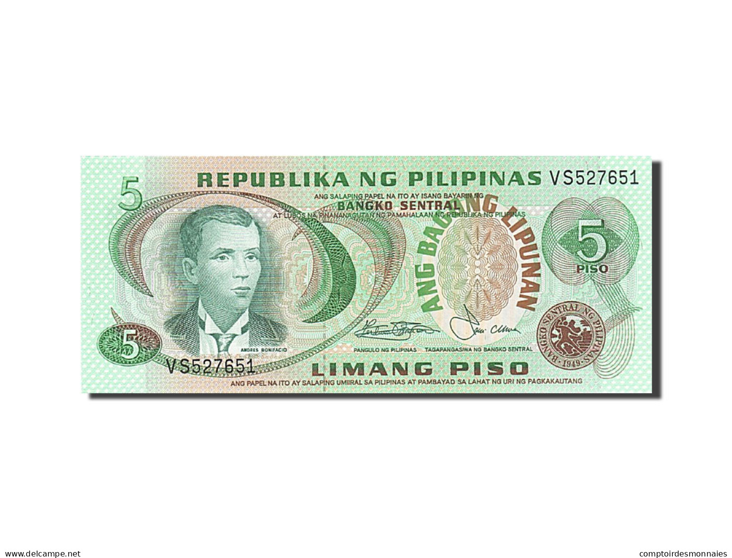 Billet, Philippines, 5 Piso, 1978, Undated, KM:160b, NEUF - Filipinas
