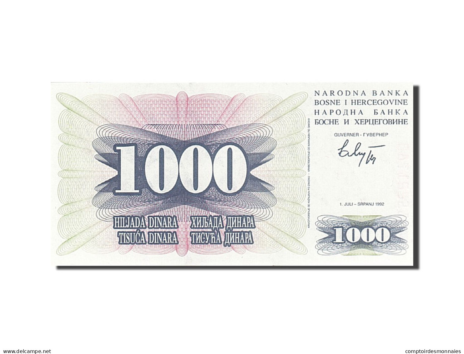 Billet, Bosnia - Herzegovina, 1000 Dinara, 1992-1993, 1992-07-01, KM:15a, NEUF - Bosnië En Herzegovina