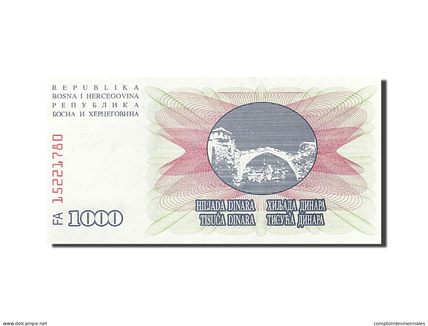 Billet, Bosnia - Herzegovina, 1000 Dinara, 1992-1993, 1992-07-01, KM:15a, NEUF - Bosnia Y Herzegovina