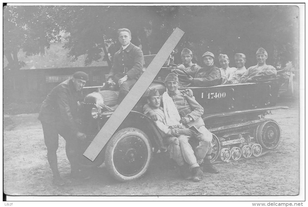 1927-1928 Lunéville Soldats Du 8ème Rgt.AMC Dans Une Automitrailleuse Unic Citroën P107 Kegresse 1 Carte Photo - War, Military