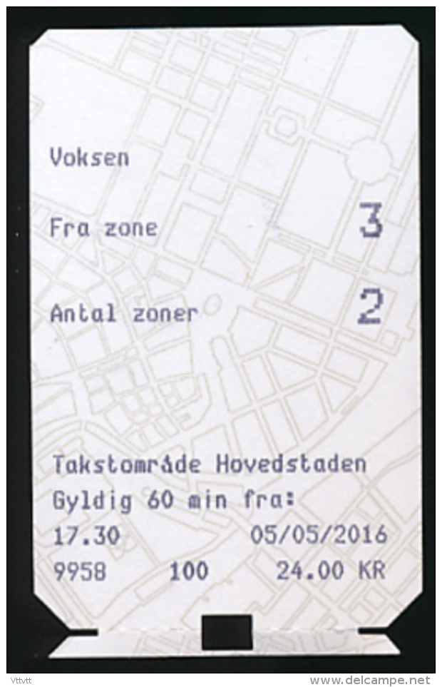 Ticket De Métro : Copenhague (Danemark) Fra Zone 3, Antal Zoner 2 - Europe